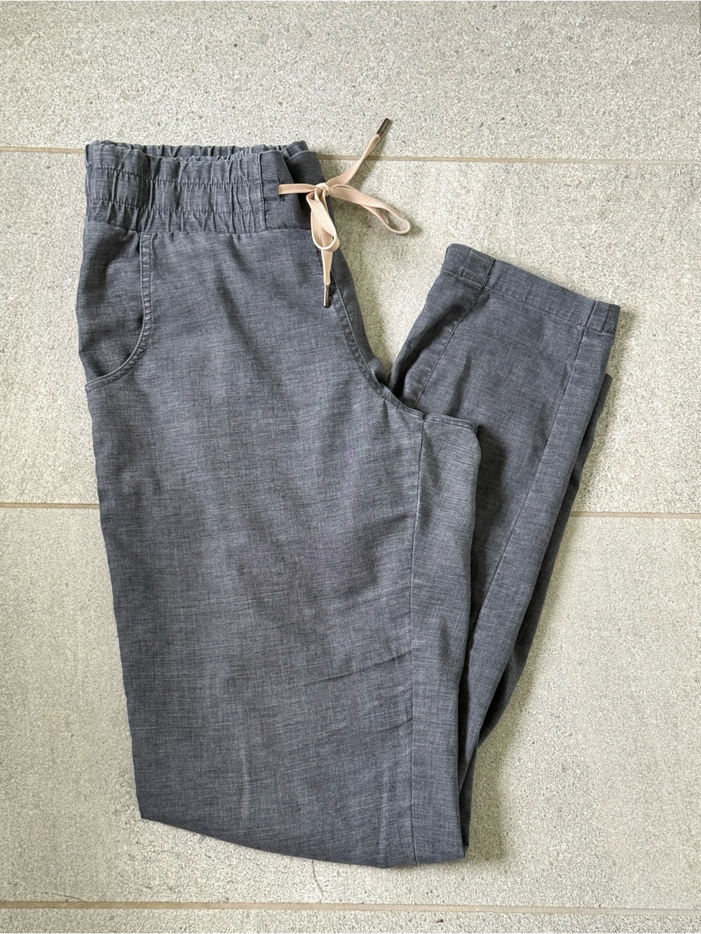 Prana Women's Gray Elastic-Waist Chinos with Drawstring